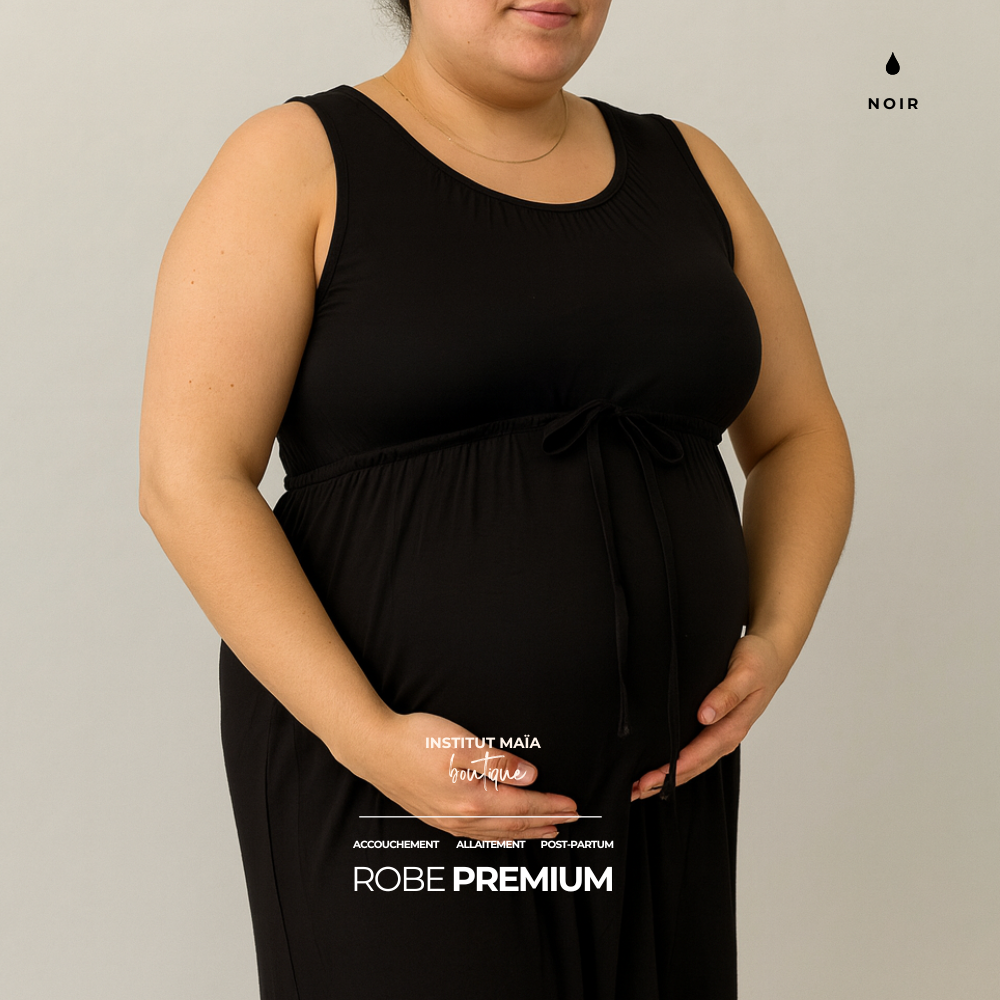 ROBE D'ACCOUCHEMENT PREMIUM EN BAMBOU - SIGNÉE MAÏA - Institut MAIA