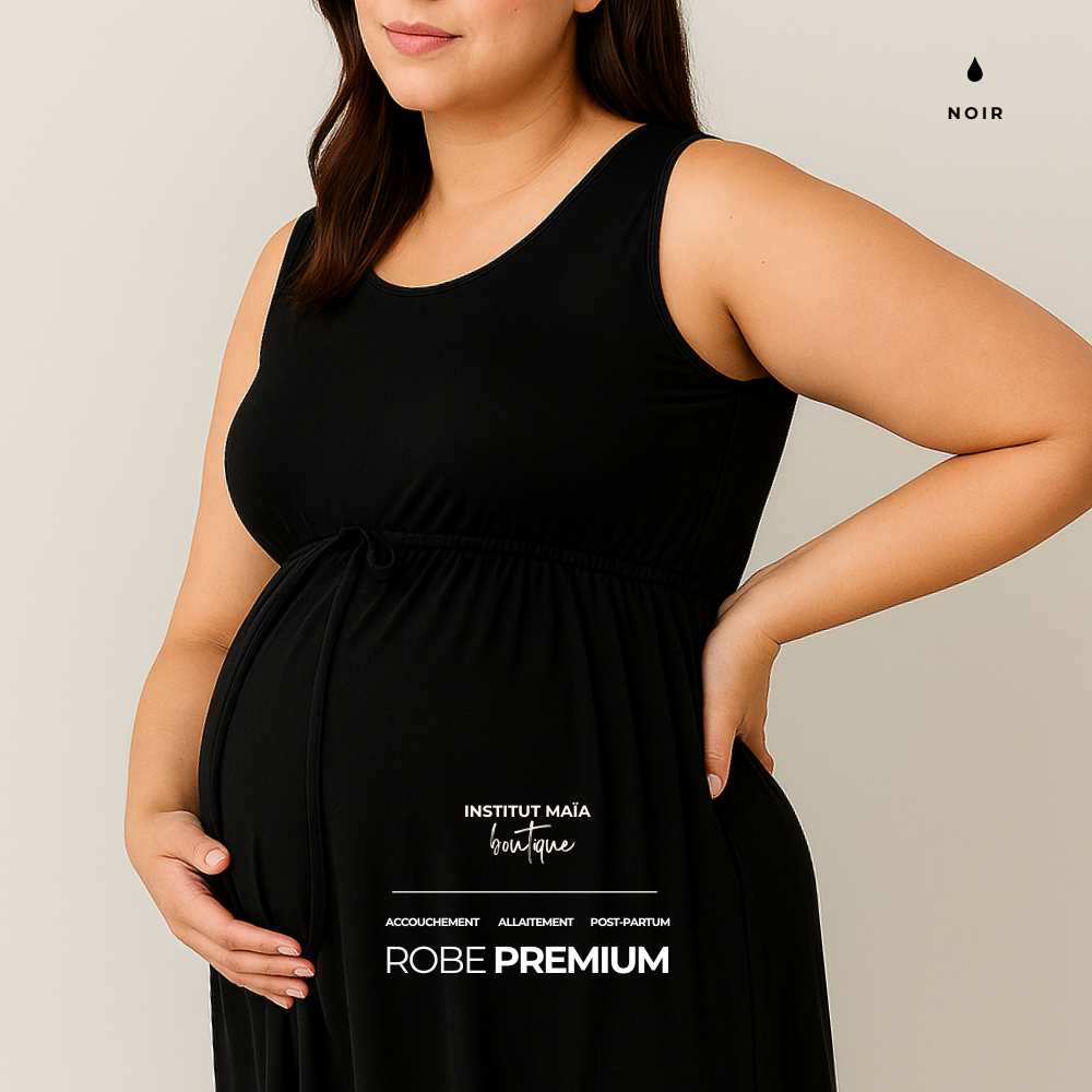 ROBE D'ACCOUCHEMENT PREMIUM EN BAMBOU - SIGNÉE MAÏA - Institut MAIA