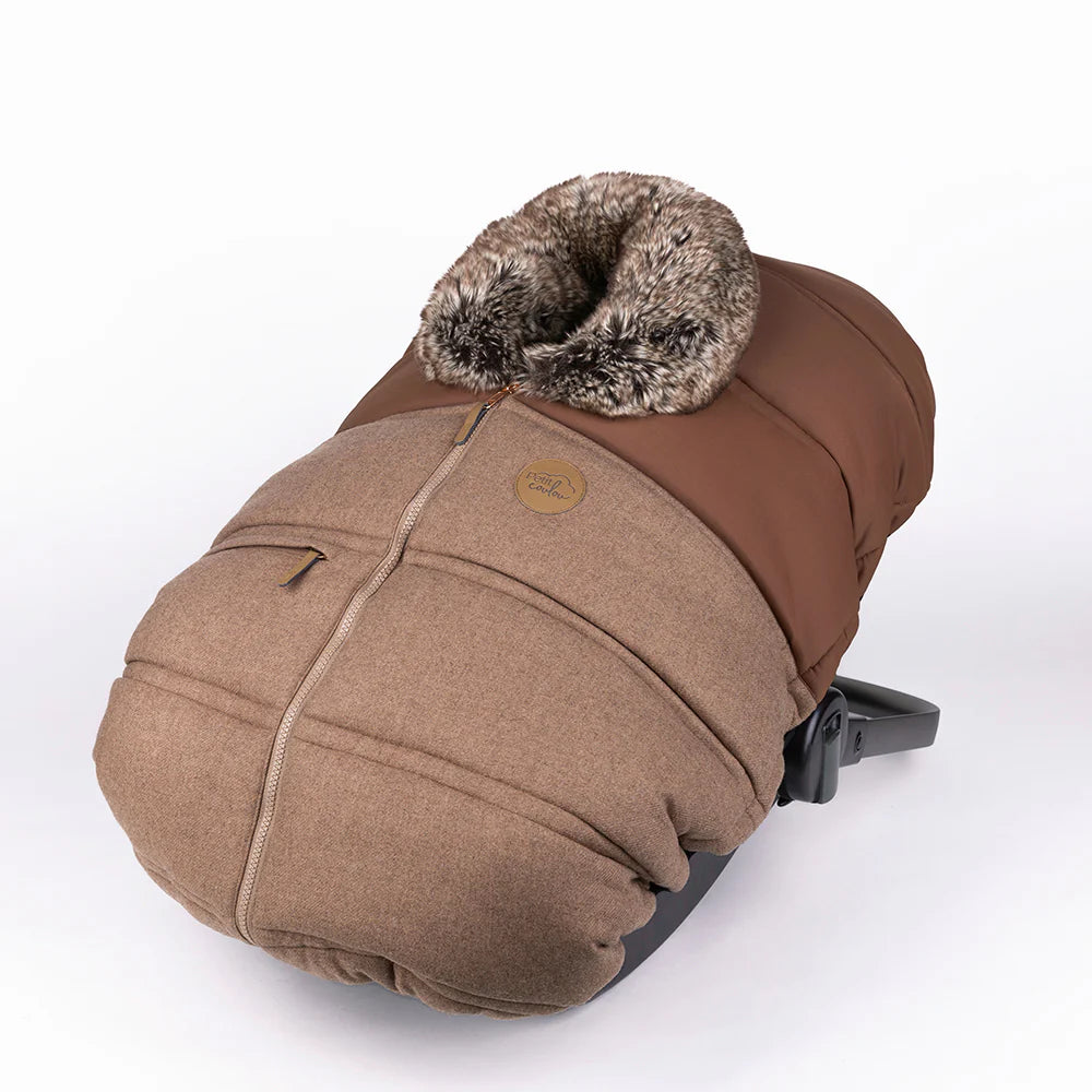 Housse hiver pour siège d'auto - Collection laine (-30°C à 5°C) - CHOCO CARAMEL - Institut MAIA