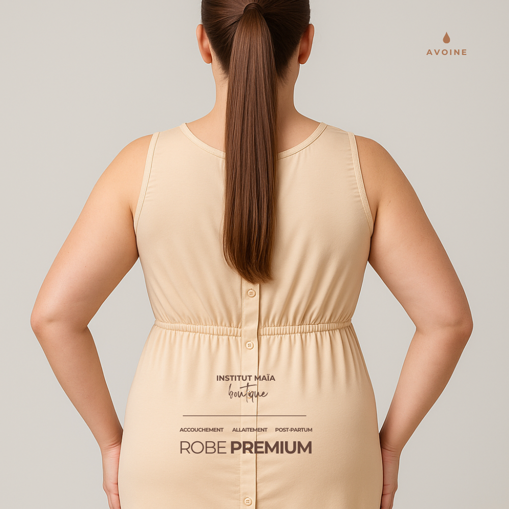 ROBE D'ACCOUCHEMENT PREMIUM EN BAMBOU - SIGNÉE MAÏA - Institut MAIA