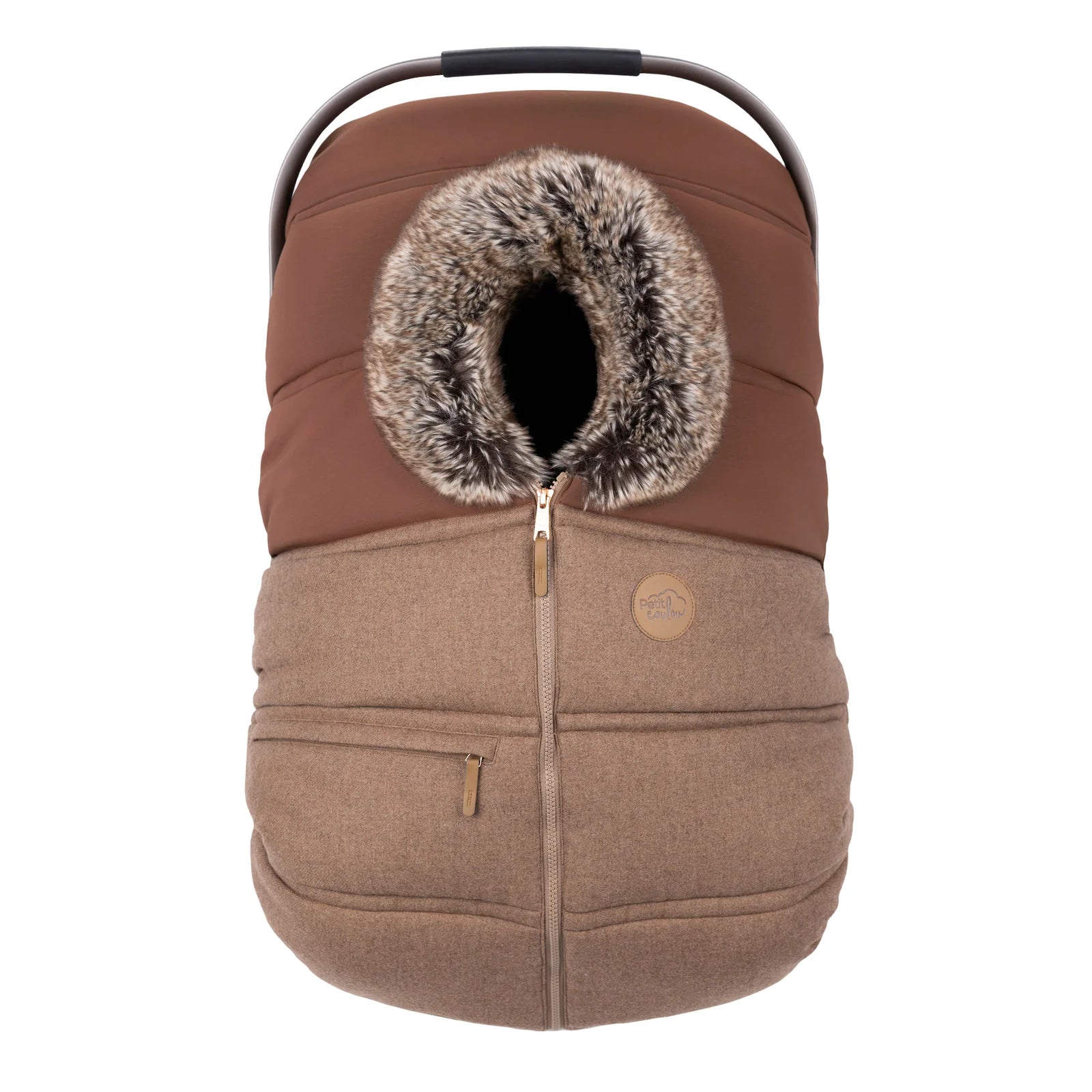 Housse hiver pour siège d'auto - Collection laine (-30°C à 5°C) - CHOCO CARAMEL - Institut MAIA
