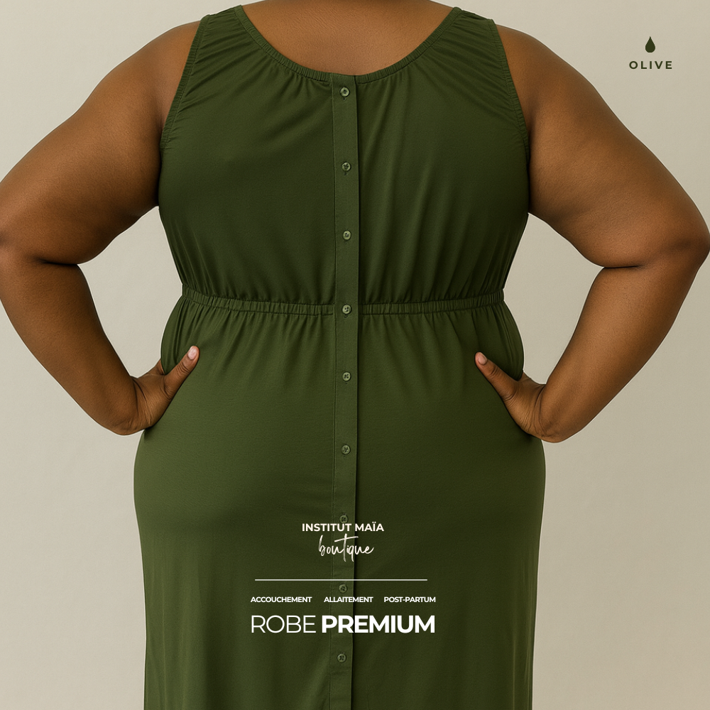 ROBE D'ACCOUCHEMENT PREMIUM EN BAMBOU - SIGNÉE MAÏA - Institut MAIA