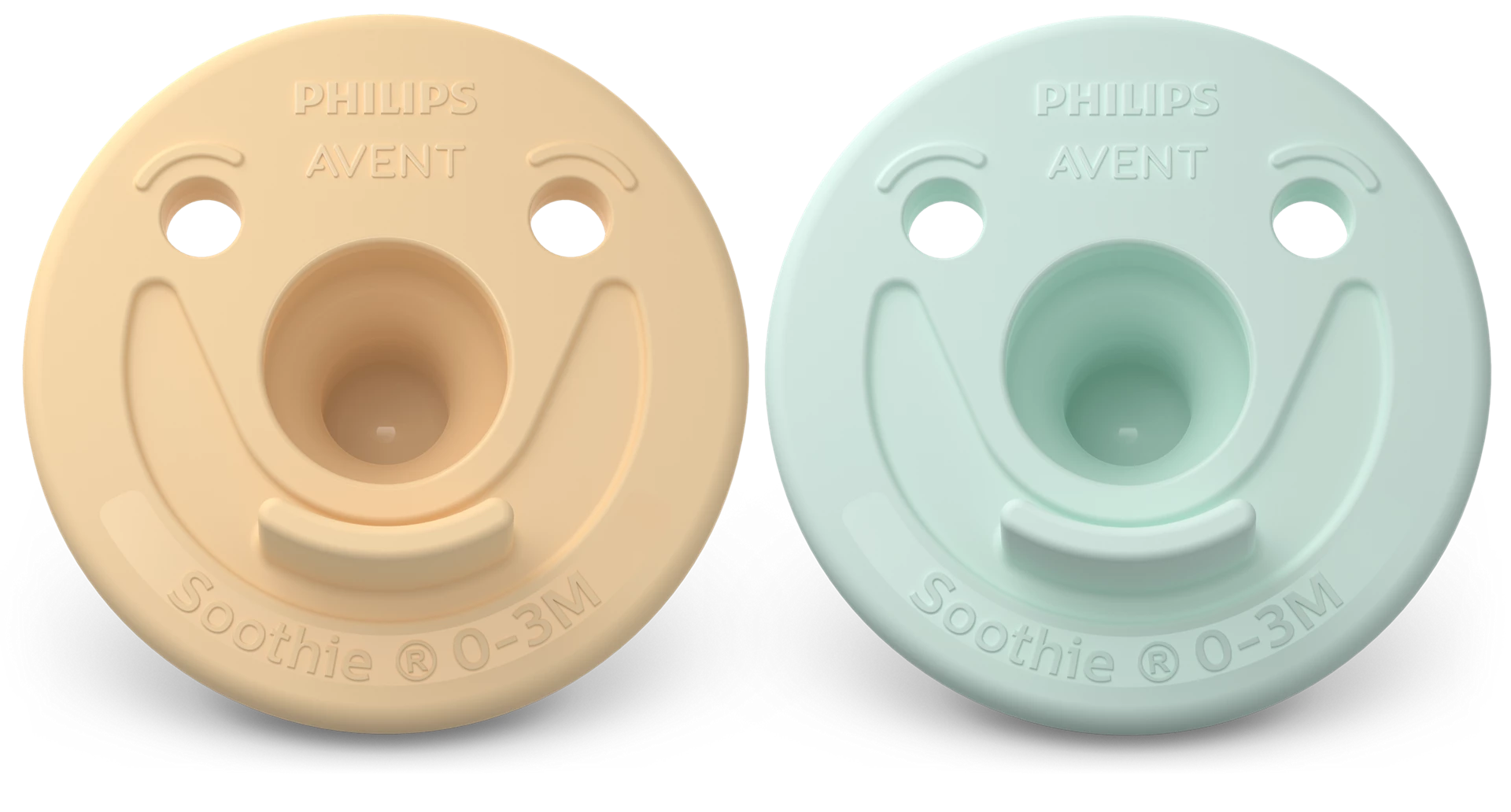 SUCES AVENT SOOTHIE 0-3 MOIS – JAUNE/CYAN (LOT DE 2) - Institut MAIA