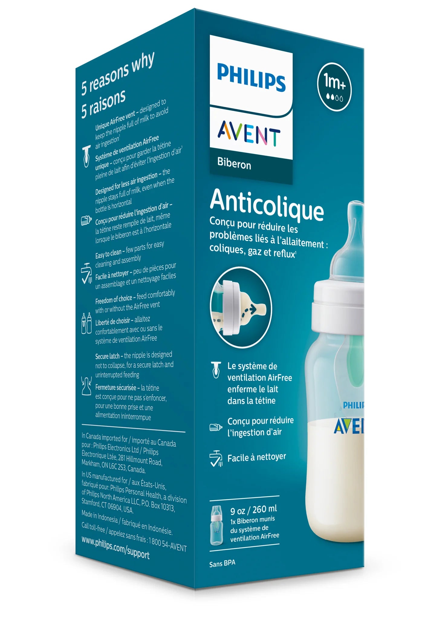 BIBERON ANTI-COLIQUE AVEC VALVE AIRFREE - Institut MAIA