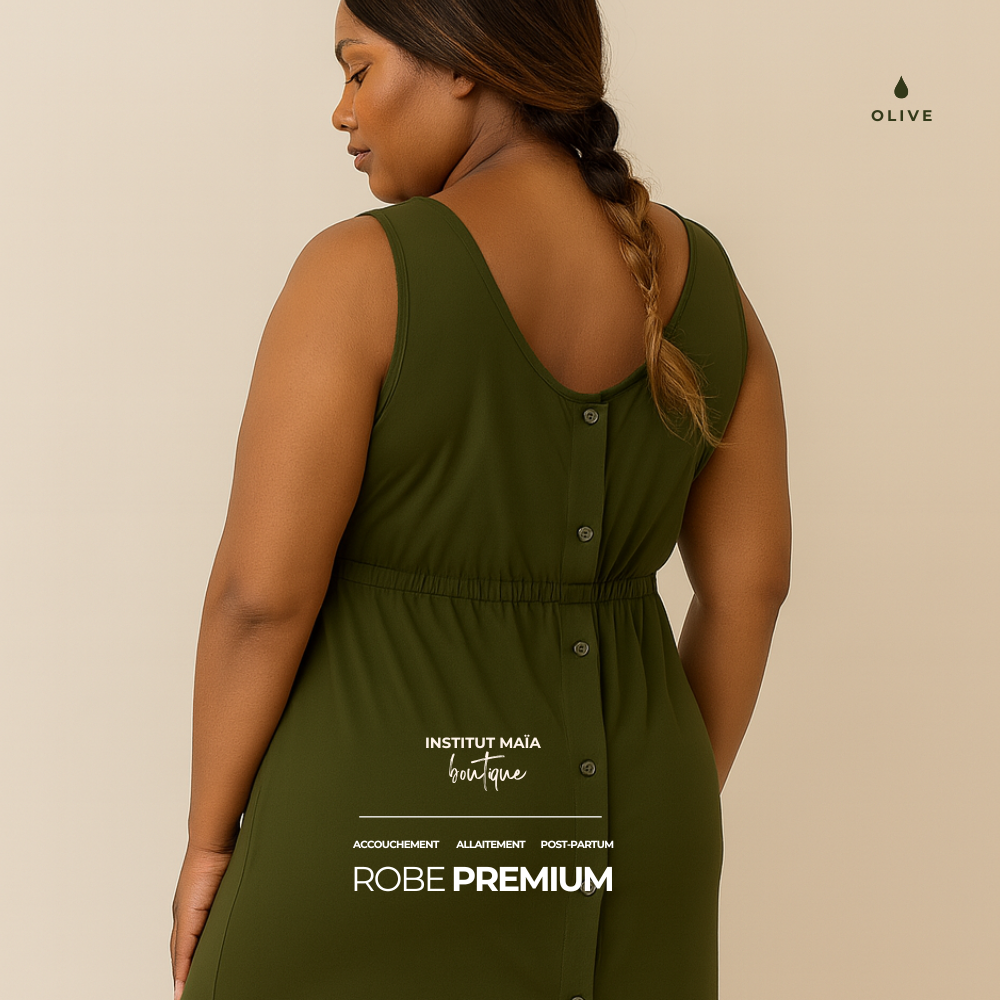ROBE D'ACCOUCHEMENT PREMIUM EN BAMBOU - SIGNÉE MAÏA - Institut MAIA
