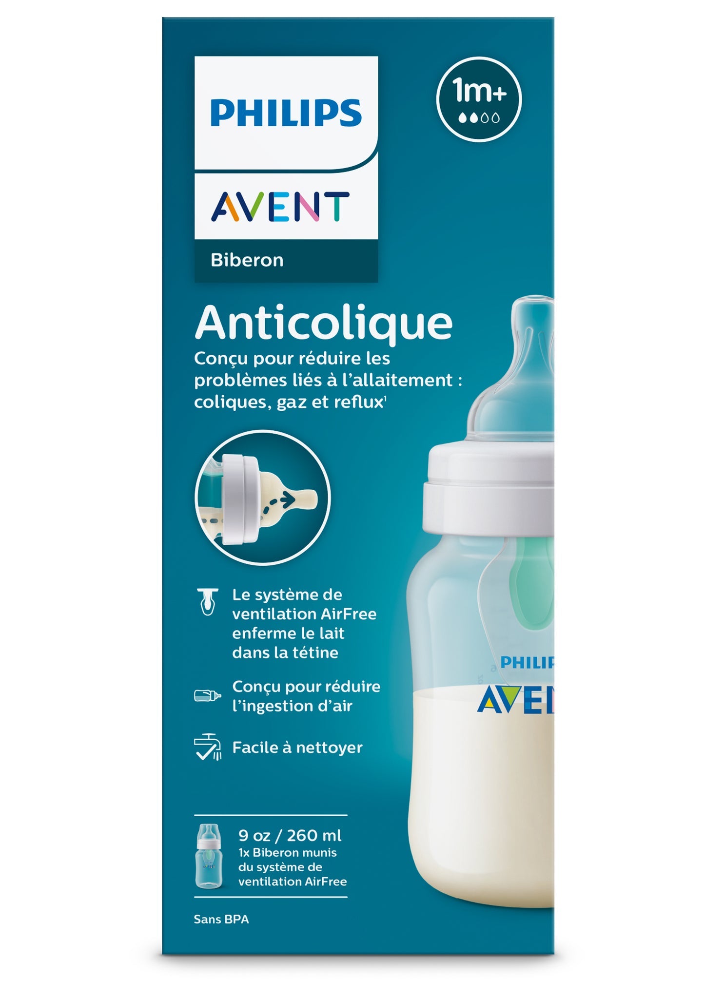 BIBERON ANTI-COLIQUE AVEC VALVE AIRFREE - Institut MAIA