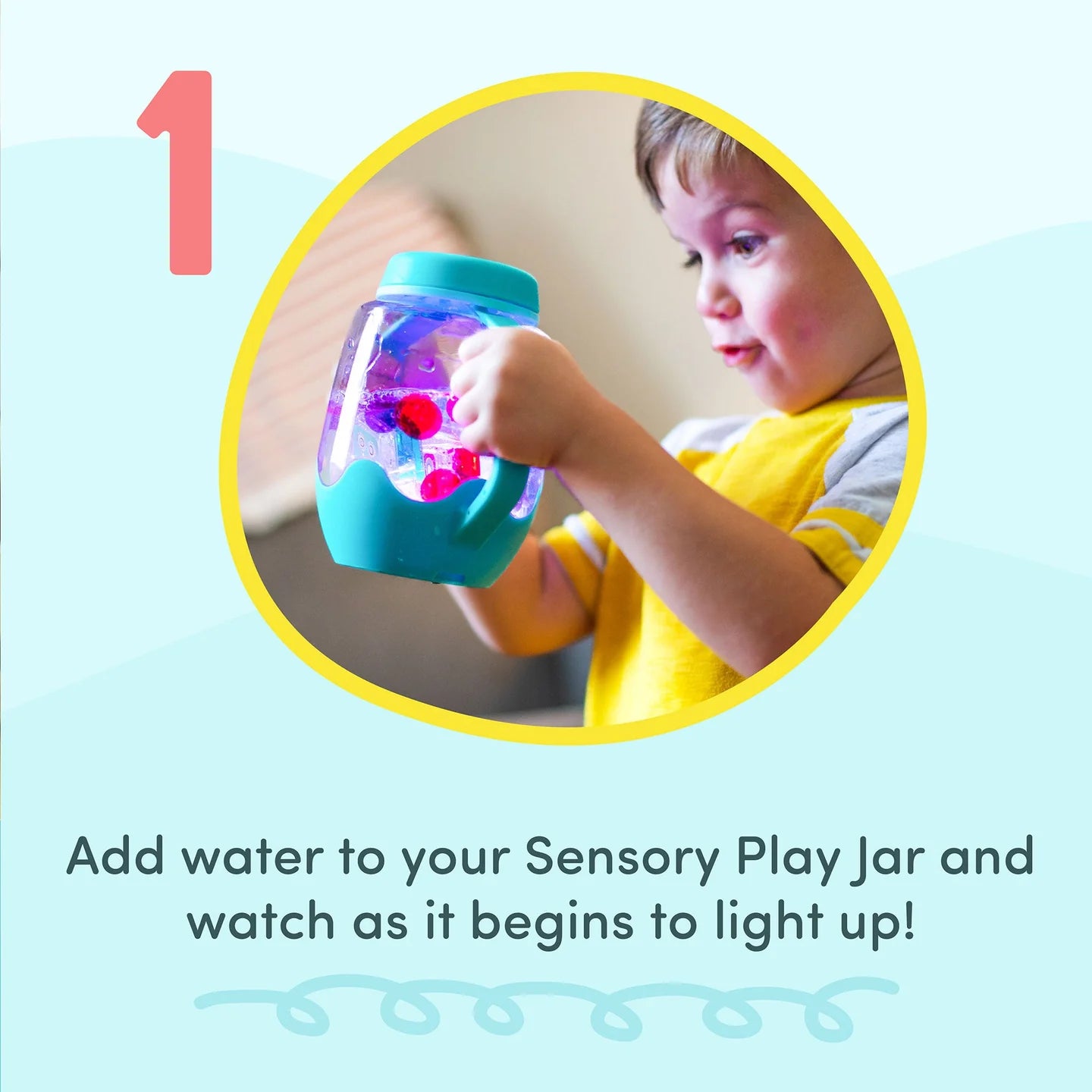 Bocal de jeux sensoriels lumineux - Jaune - Glo Pals - Institut MAIA