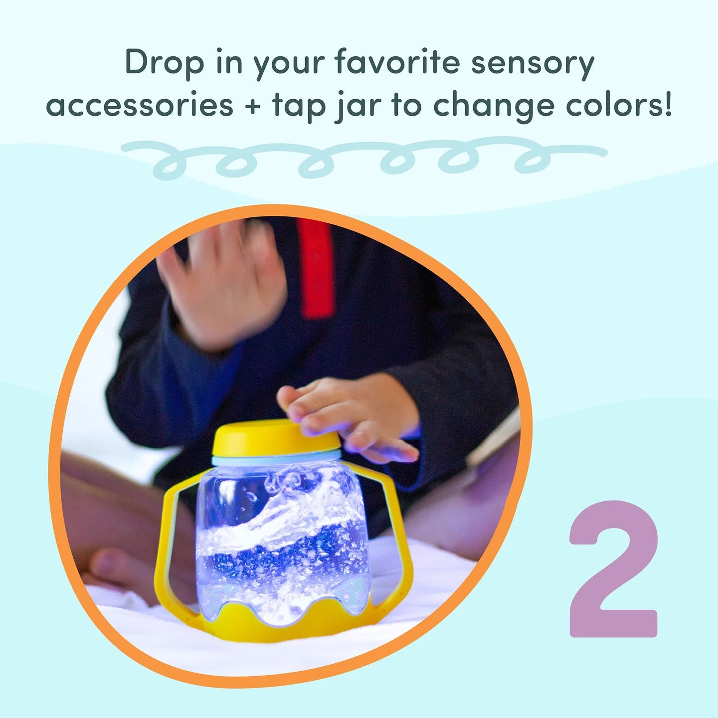 Bocal de jeux sensoriels lumineux - Jaune - Glo Pals - Institut MAIA