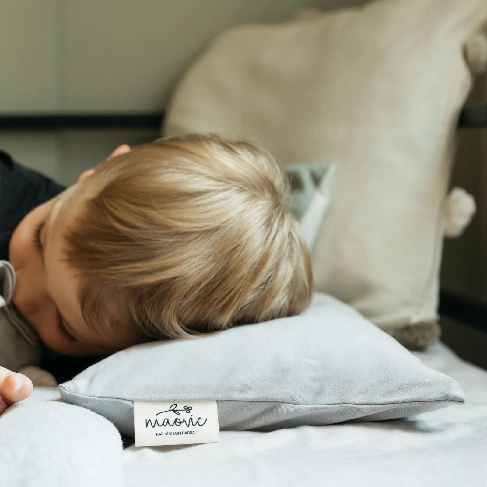 HOUSSE MINI OREILLER  - GRIS SOURIS LYOCELL - Institut MAIA