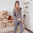 ENSEMBLE PYJAMA FLORA - CHARCOAL - Institut MAIA