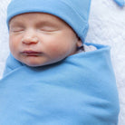 ENSEMBLE COUVERTURE ET BONNET - BLEU CIEL - Institut MAIA