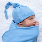 ENSEMBLE COUVERTURE ET BONNET - BLEU CIEL - Institut MAIA