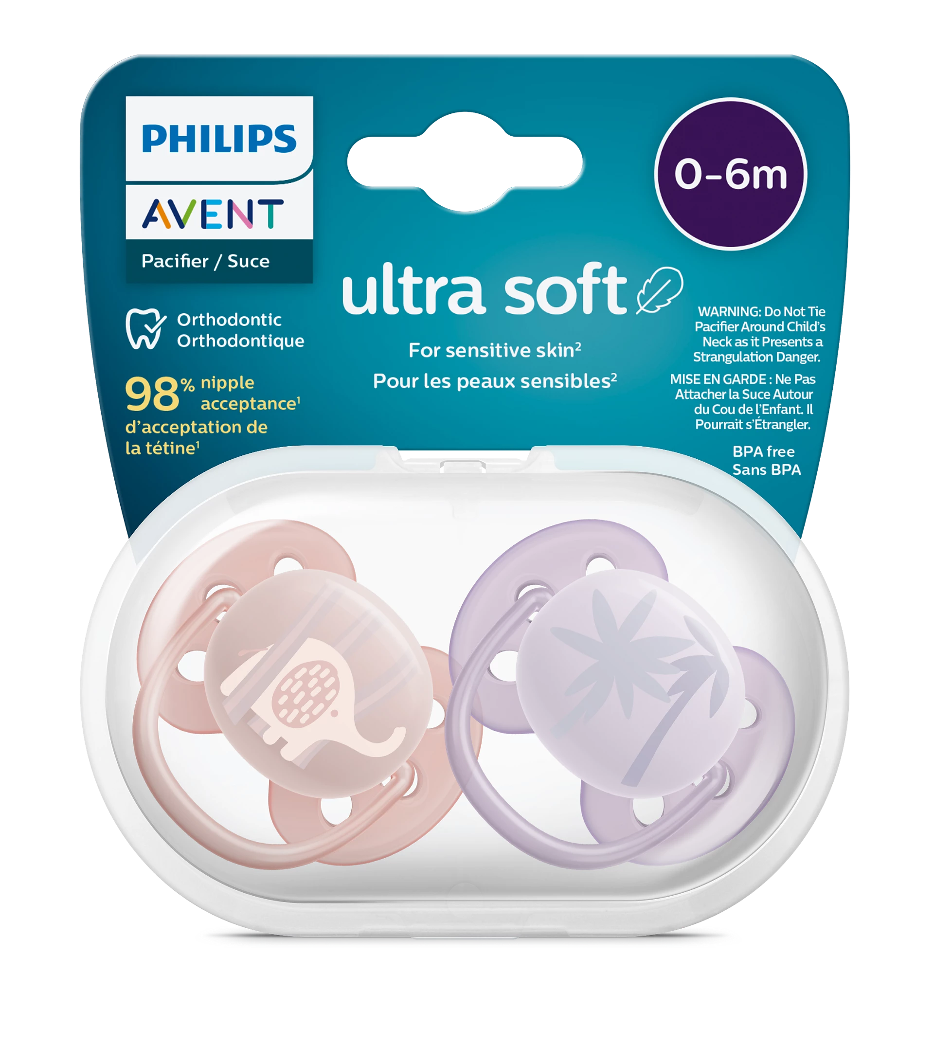 SUCE AVENT ORTHODONTIQUE ULTRA SOFT 0-6 MOIS (LOT DE 2) - Institut MAIA