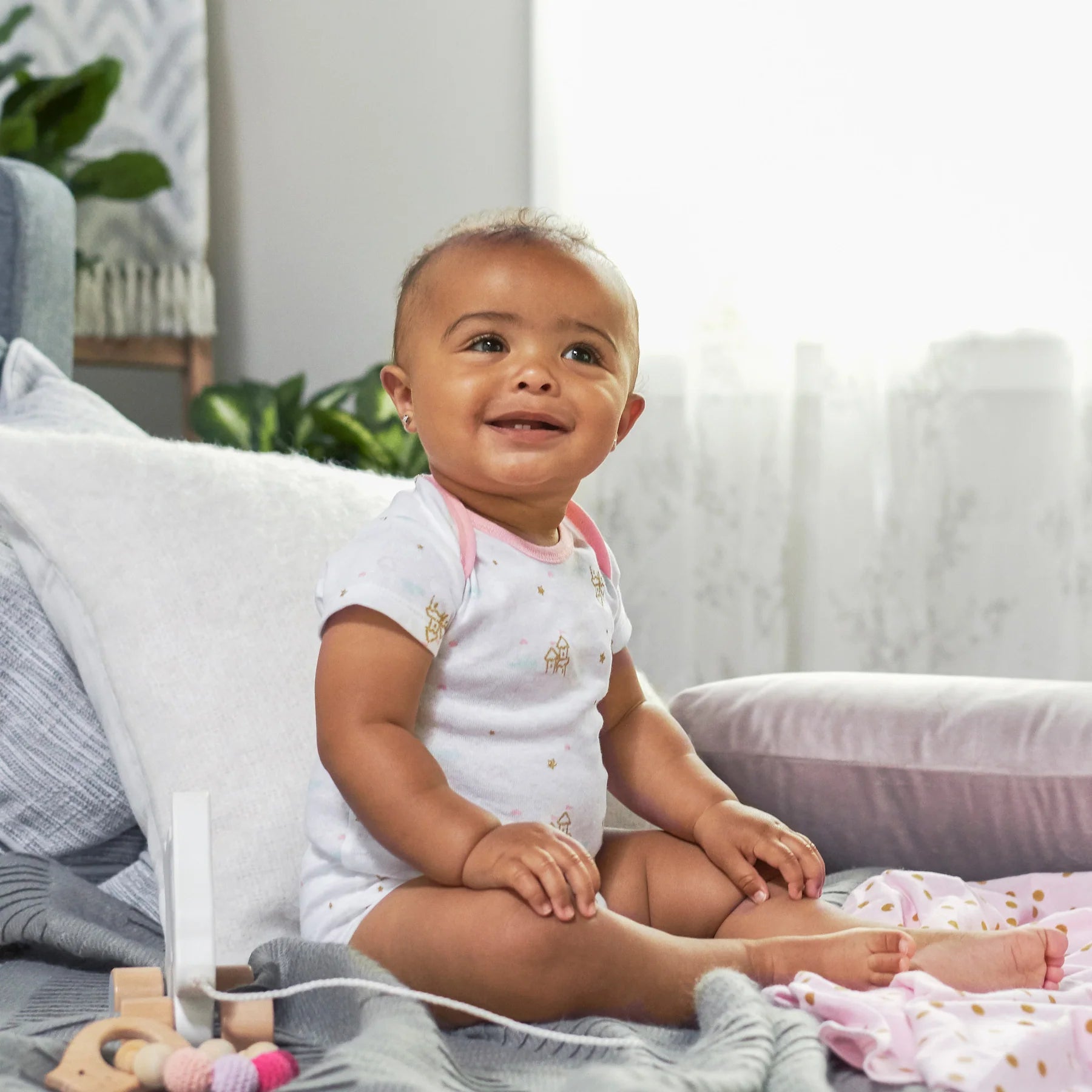 LOT DE 5 CACHES-COUCHES MANCHES COURTES - ROSE - Institut MAIA