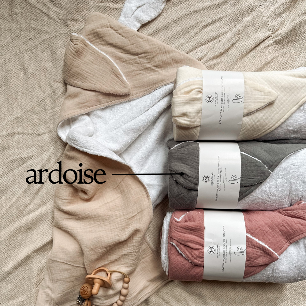 SERVIETTE DE BAIN EN MOUSSELINE MAÏA - ARDOISE - Institut MAIA