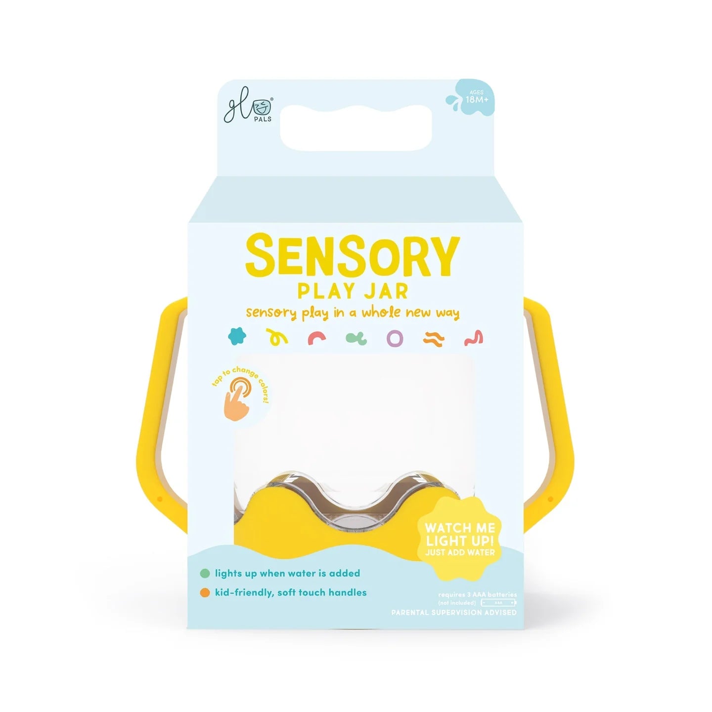 Bocal de jeux sensoriels lumineux - Jaune - Glo Pals - Institut MAIA