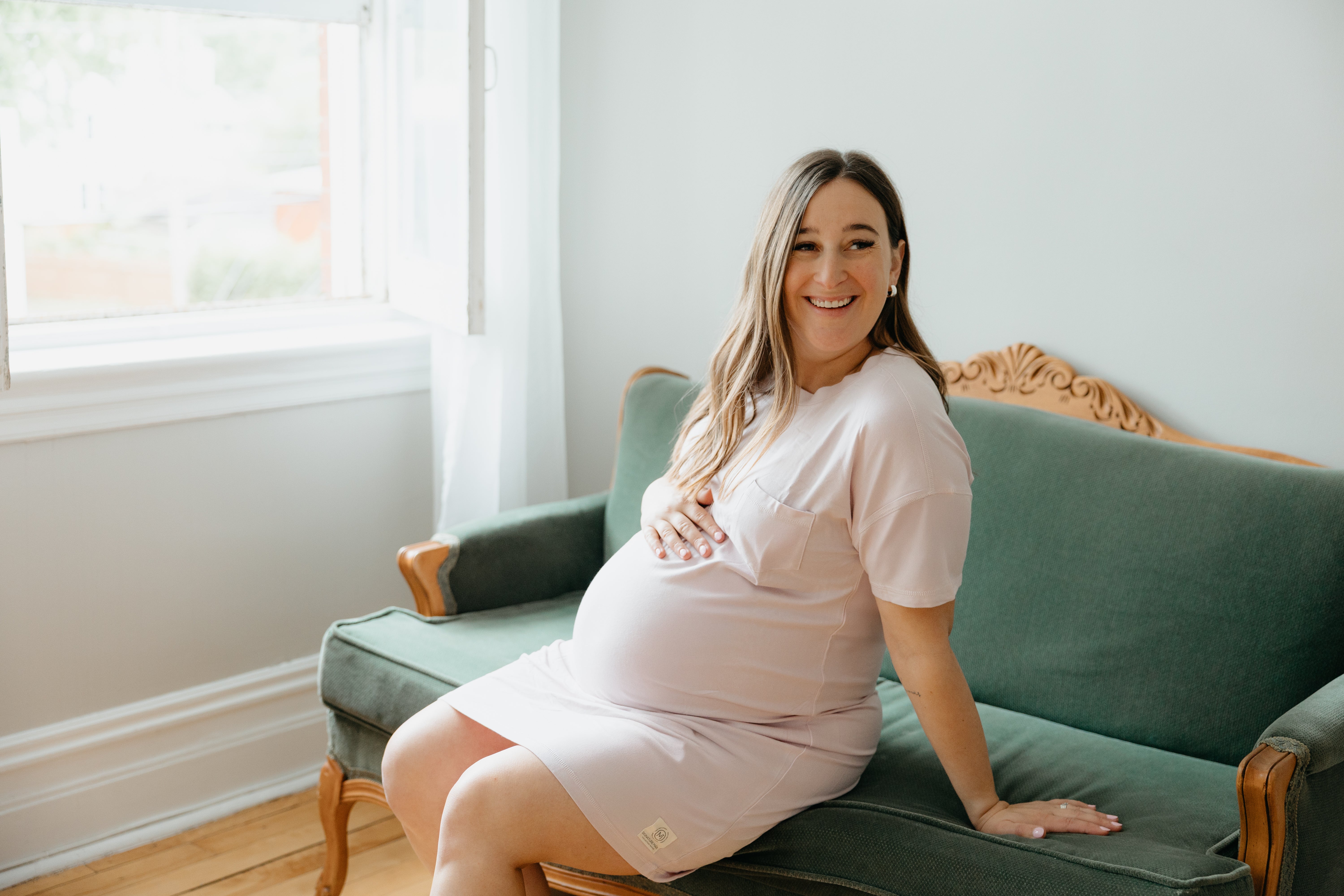 ROBE T-SHIRT DE MATERNITÉ AKNA - LILAS - Institut MAIA