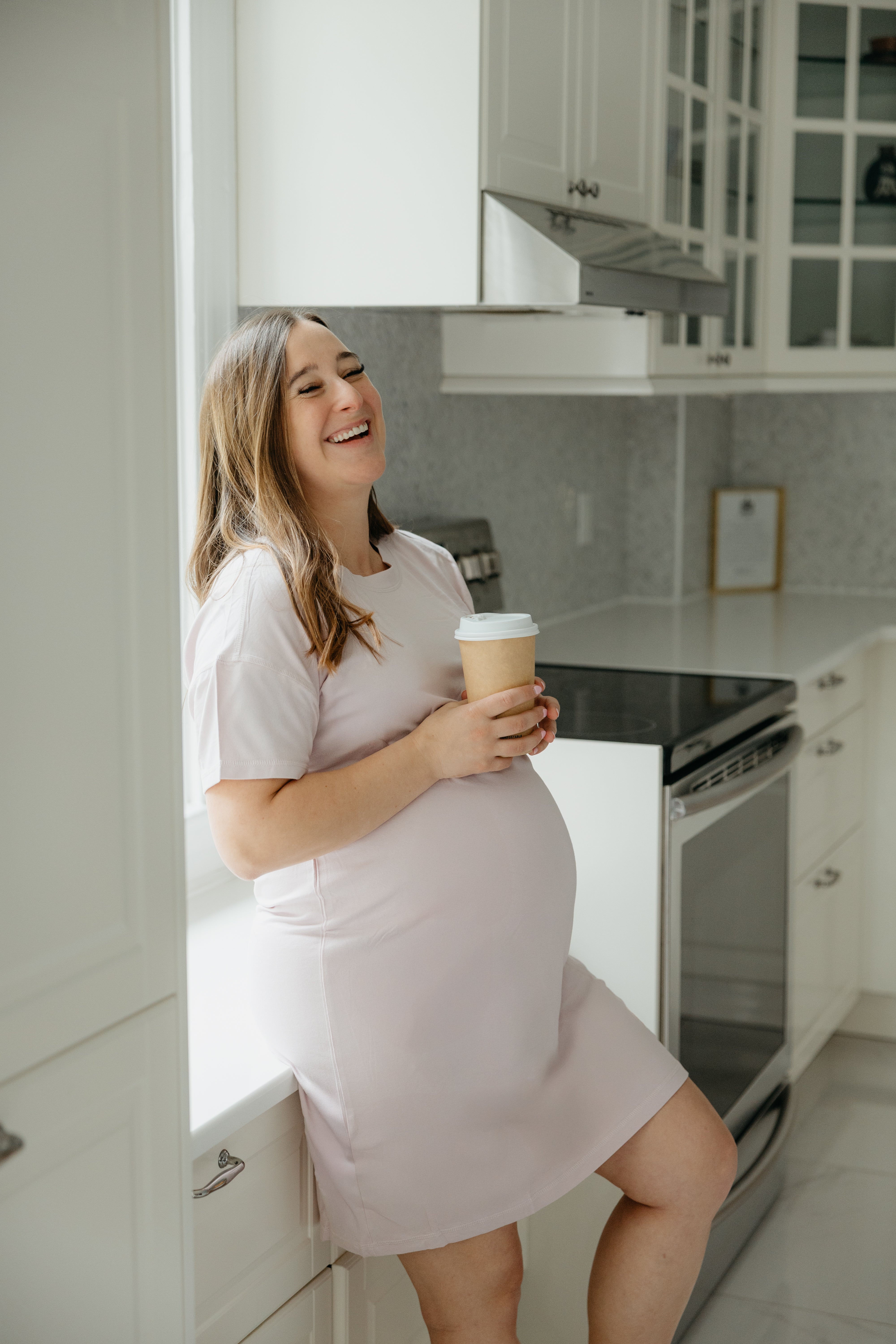 ROBE T-SHIRT DE MATERNITÉ AKNA - LILAS - Institut MAIA