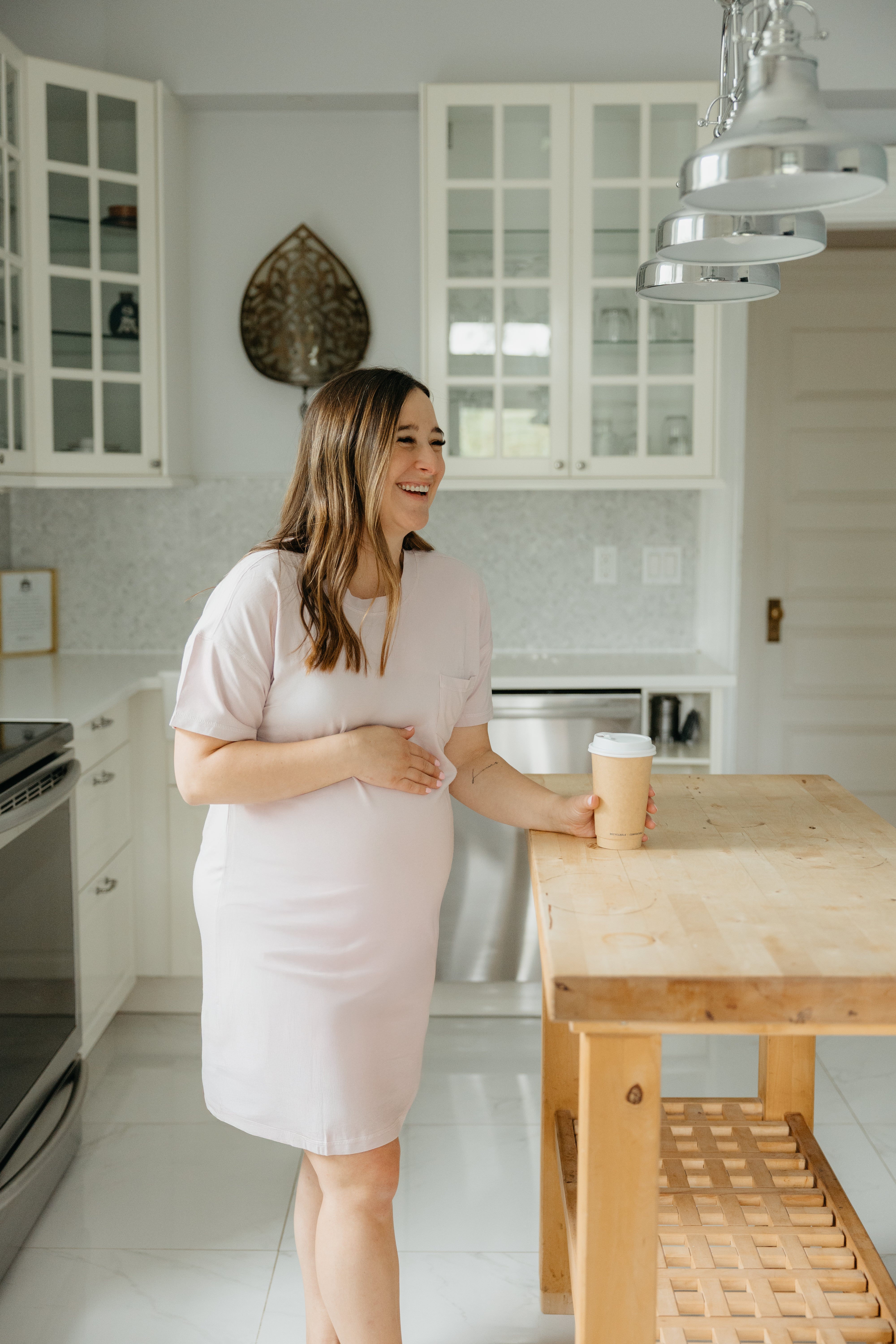 ROBE T-SHIRT DE MATERNITÉ AKNA - LILAS - Institut MAIA