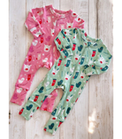 Barboteuse zippée bidirectionnelle rose renne/biologique - Institut MAIA