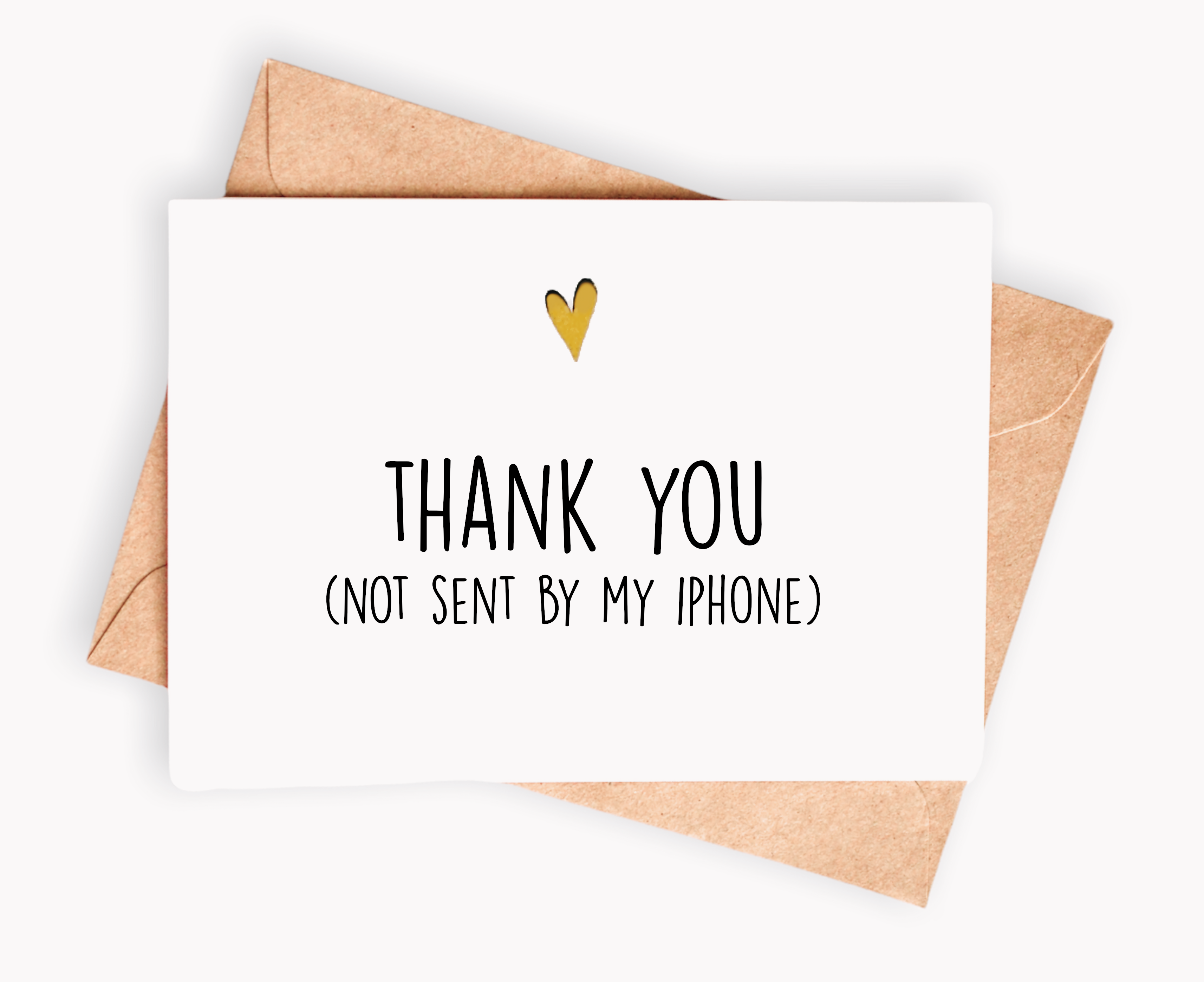 CARTE DE REMERCIEMENT DRÔLE  « MERCI (NON ENVOYÉE PAR MON IPHONE) » - Institut MAIA