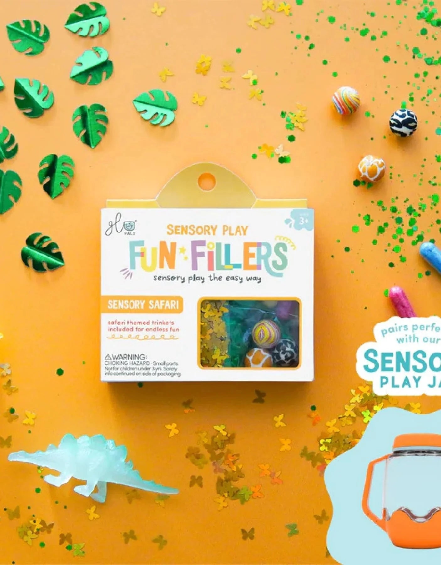 Fun filler pour bocal de jeux sensoriels - Sensory Safari - Glo Pals - Institut MAIA
