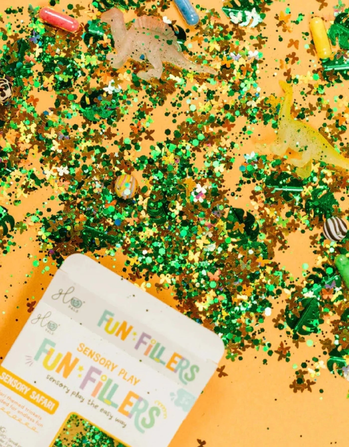 Fun filler pour bocal de jeux sensoriels - Sensory Safari - Glo Pals - Institut MAIA