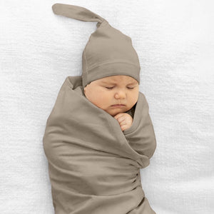 BLANKET AND HAT SET - TAUPE