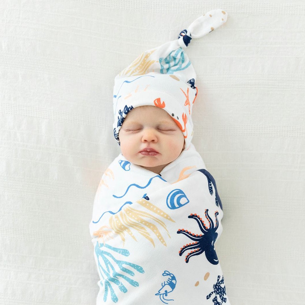BLANKET AND HAT SET - UNDER THE SEA